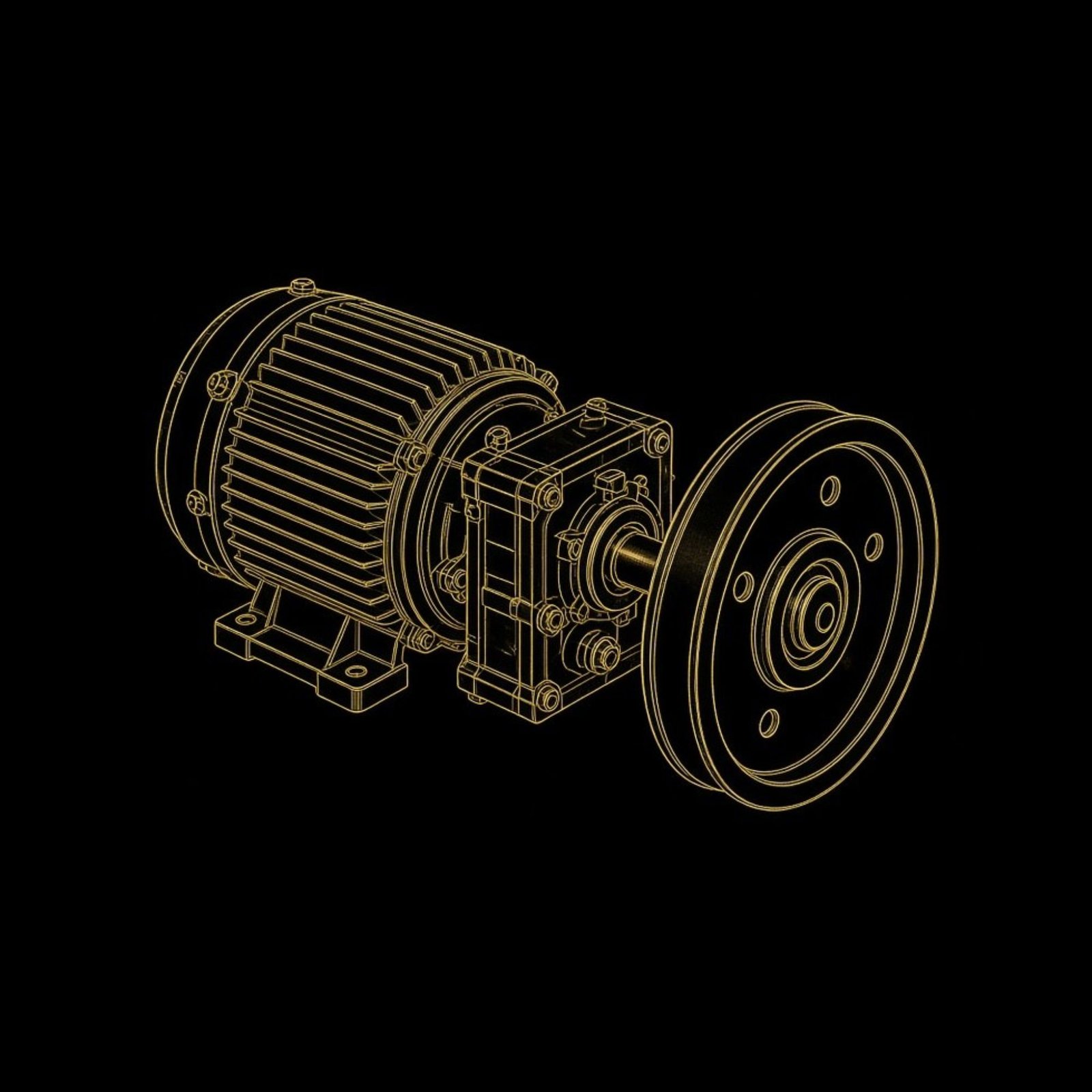 Blueprint técnico DriveCore — selector de motores industriales NovaMotor