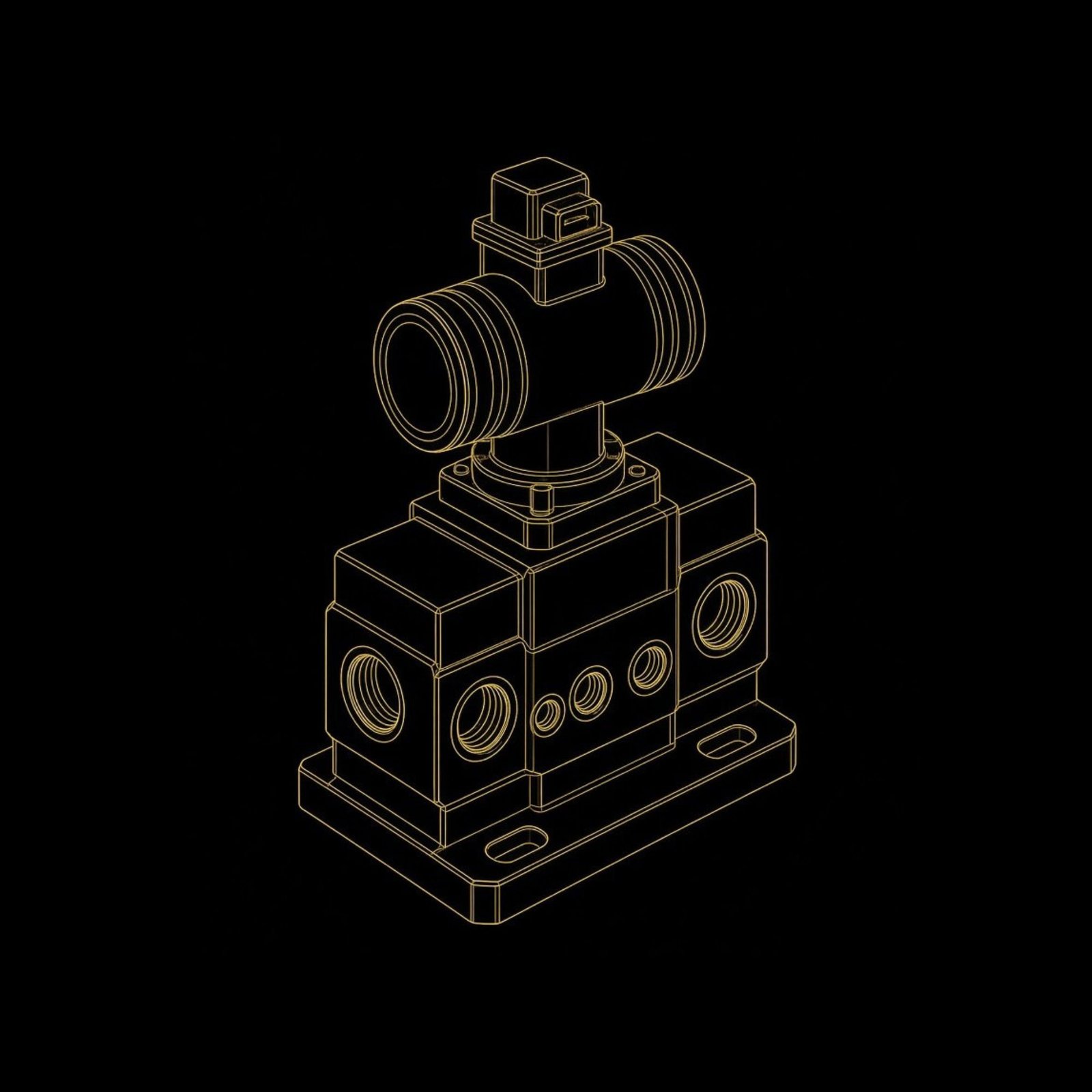 Blueprint técnico ValveCore — configurador de válvulas neumáticas